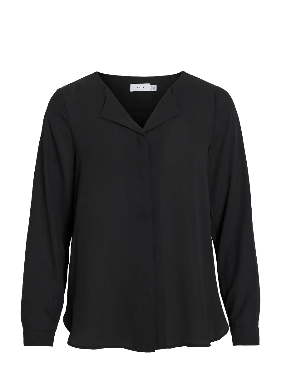 Vila - VILUCY L/S SHIRT - långärmade blusar - black - 1