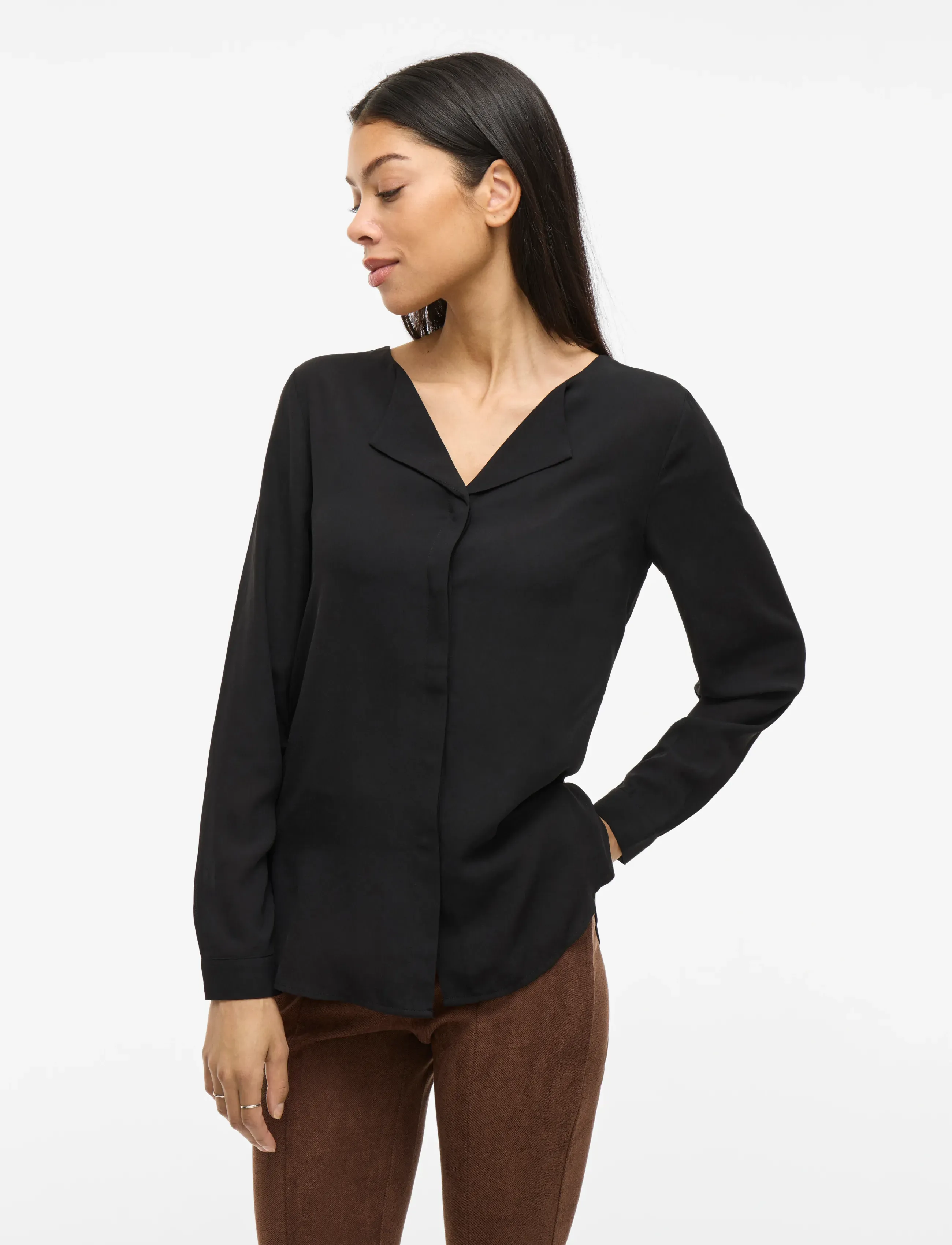 Vila Vilucy L/S Shirt, M, Black, Bluser > Langærmede, Dame