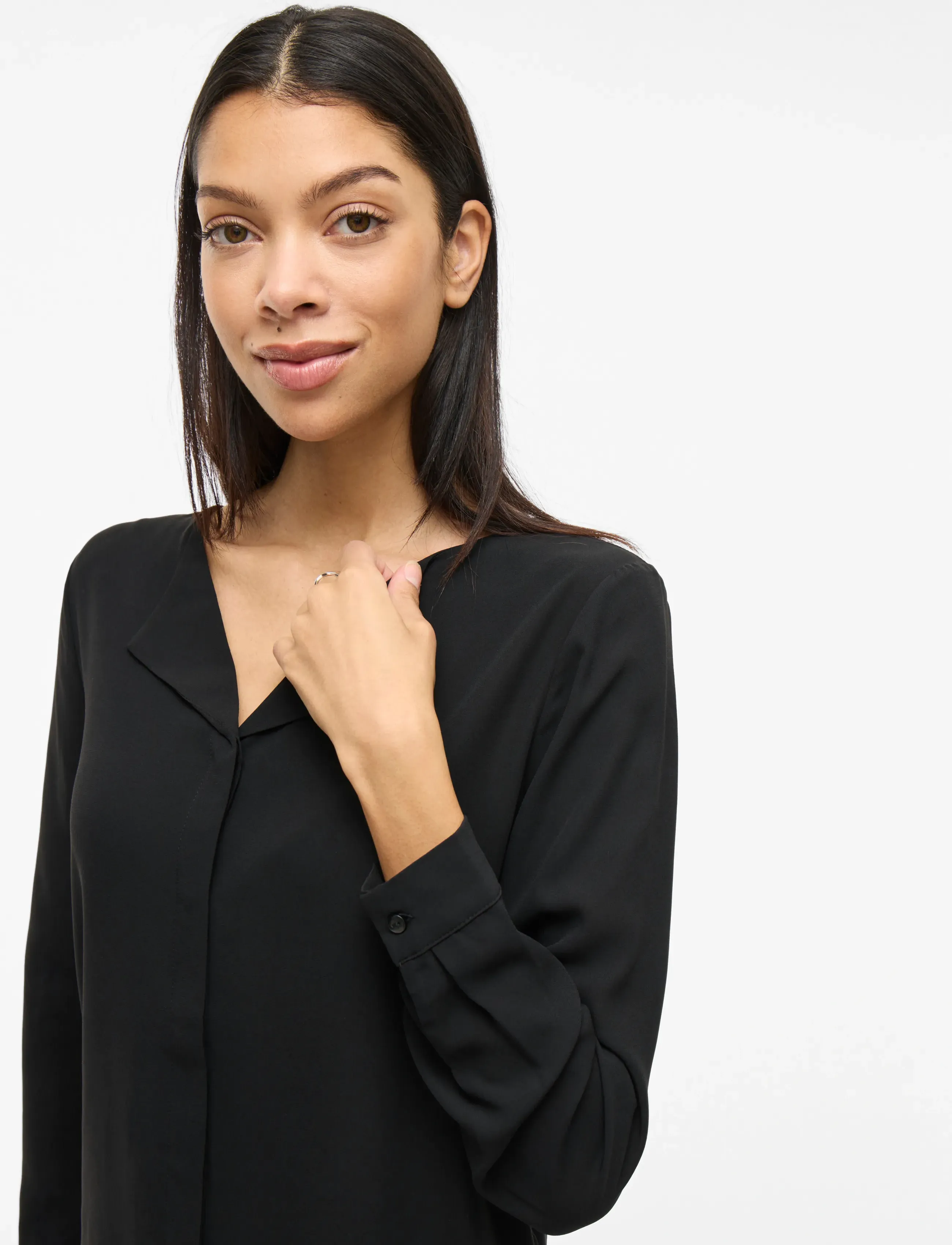 Vila - VILUCY L/S SHIRT - NOOS - long sleeved blouses - black - 4