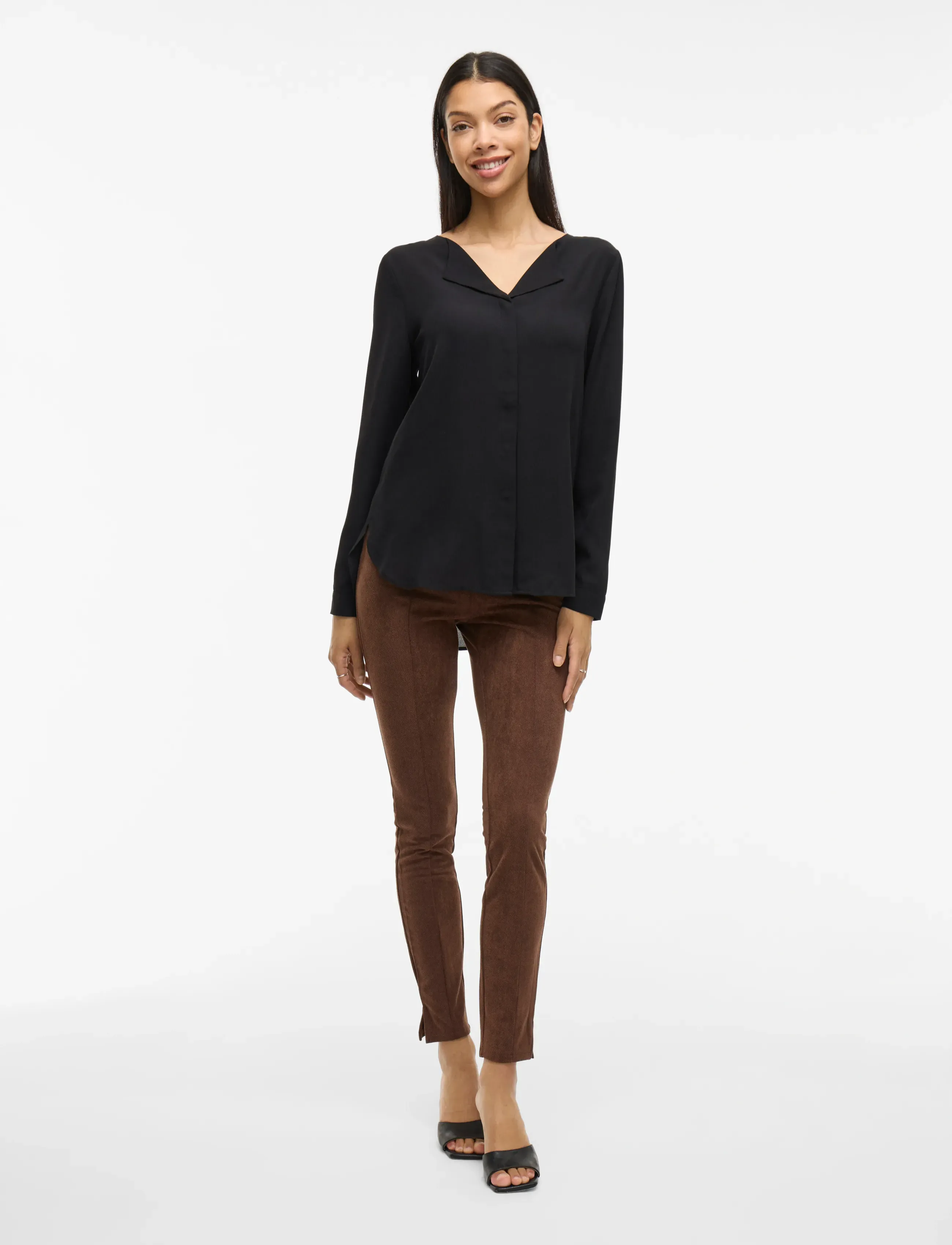 Vila - VILUCY L/S SHIRT - NOOS - long sleeved blouses - black - 5