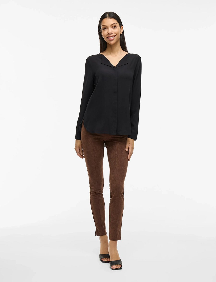 Vila - VILUCY L/S SHIRT - långärmade blusar - black - 5