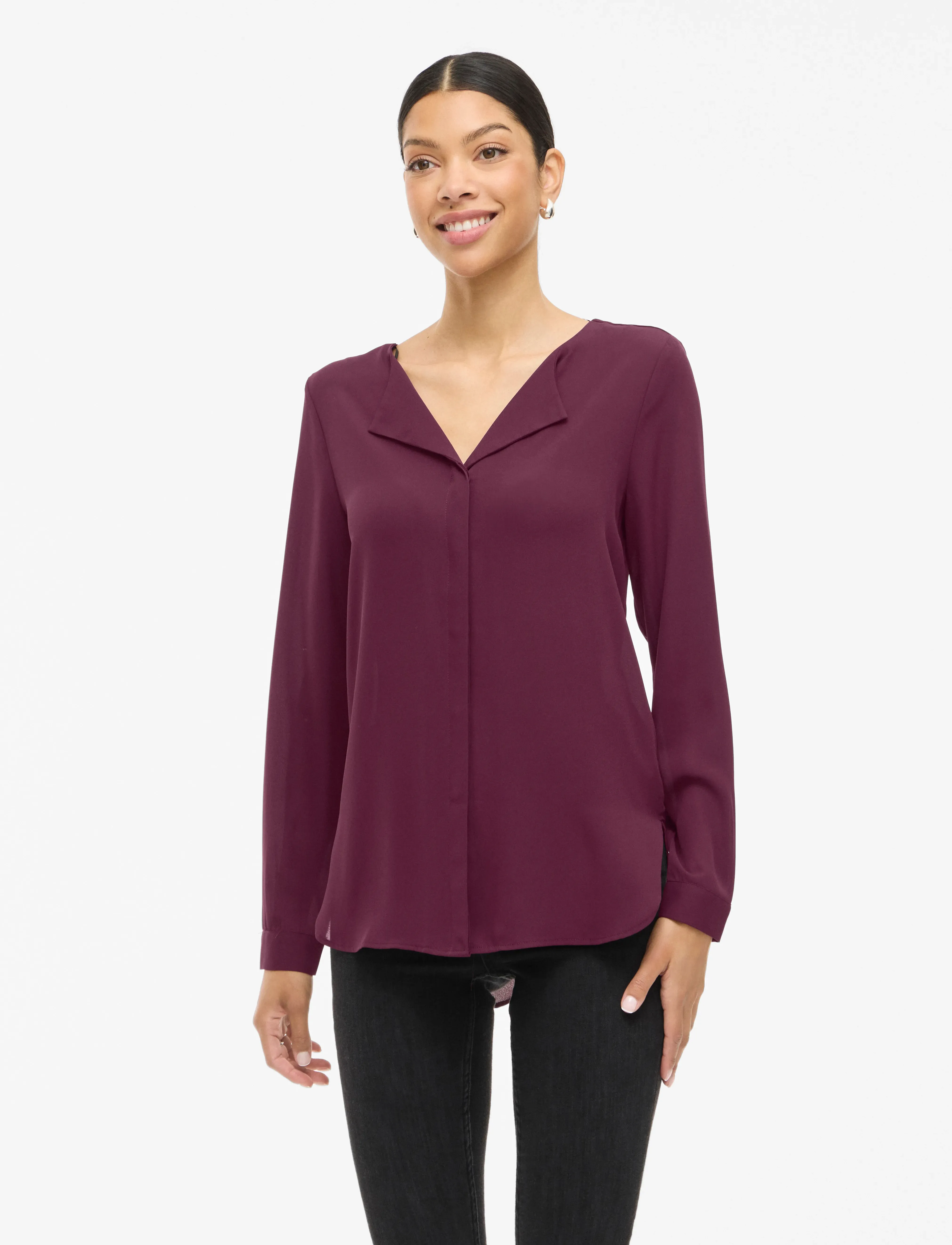 Vila VILUCY L/S SHIRT - NOOS - Blusen - FIG / burgundy