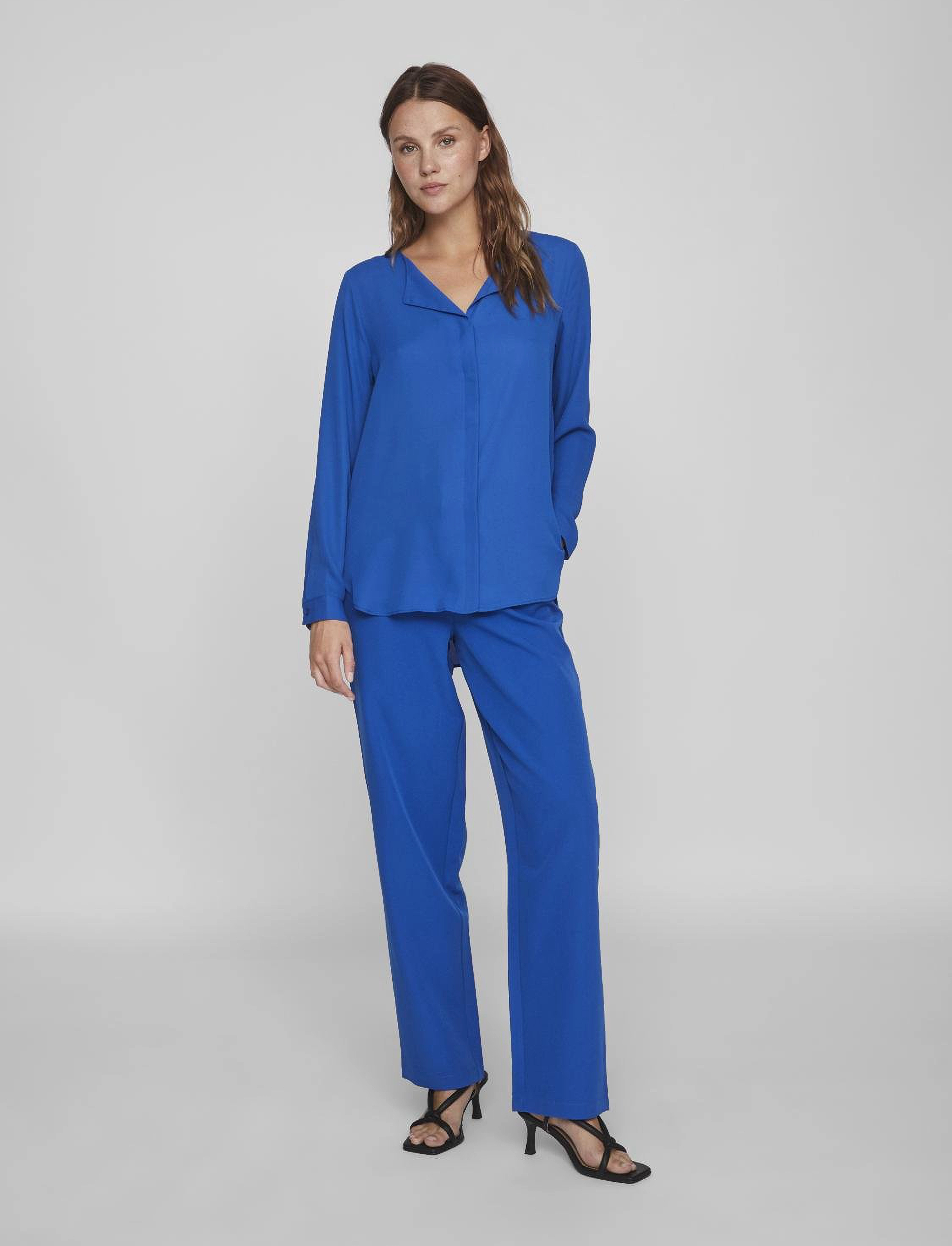 Vila - VILUCY L/S SHIRT - long-sleeved blouses - lapis blue - 4