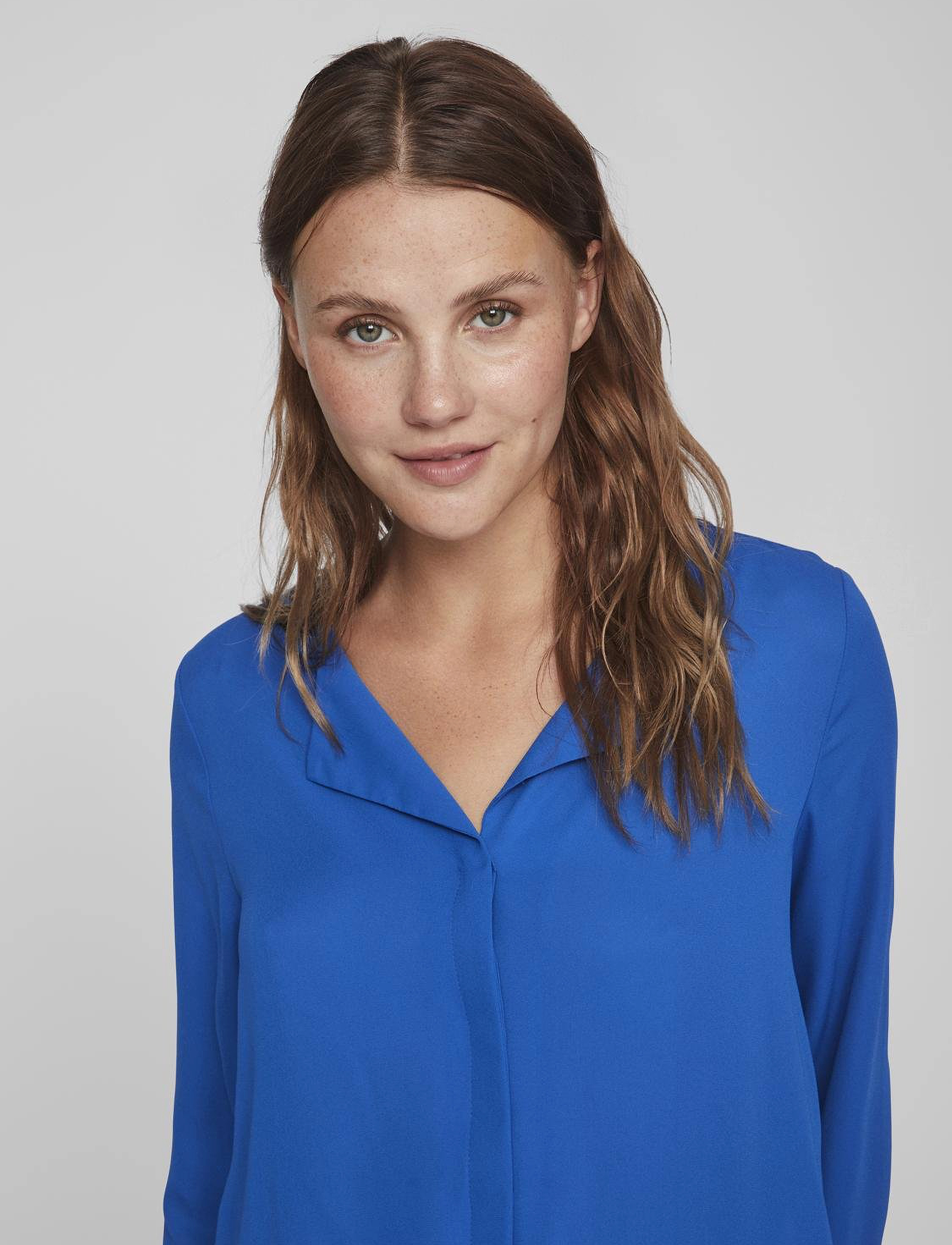 Vila - VILUCY L/S SHIRT - long-sleeved blouses - lapis blue - 5