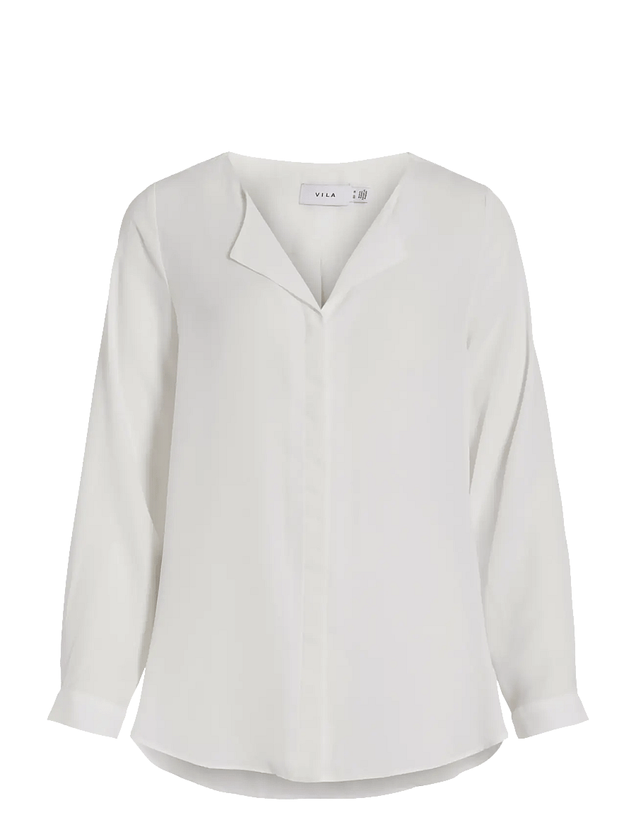 Vila - VILUCY L/S SHIRT - pitkähihaiset puserot - snow white - 1