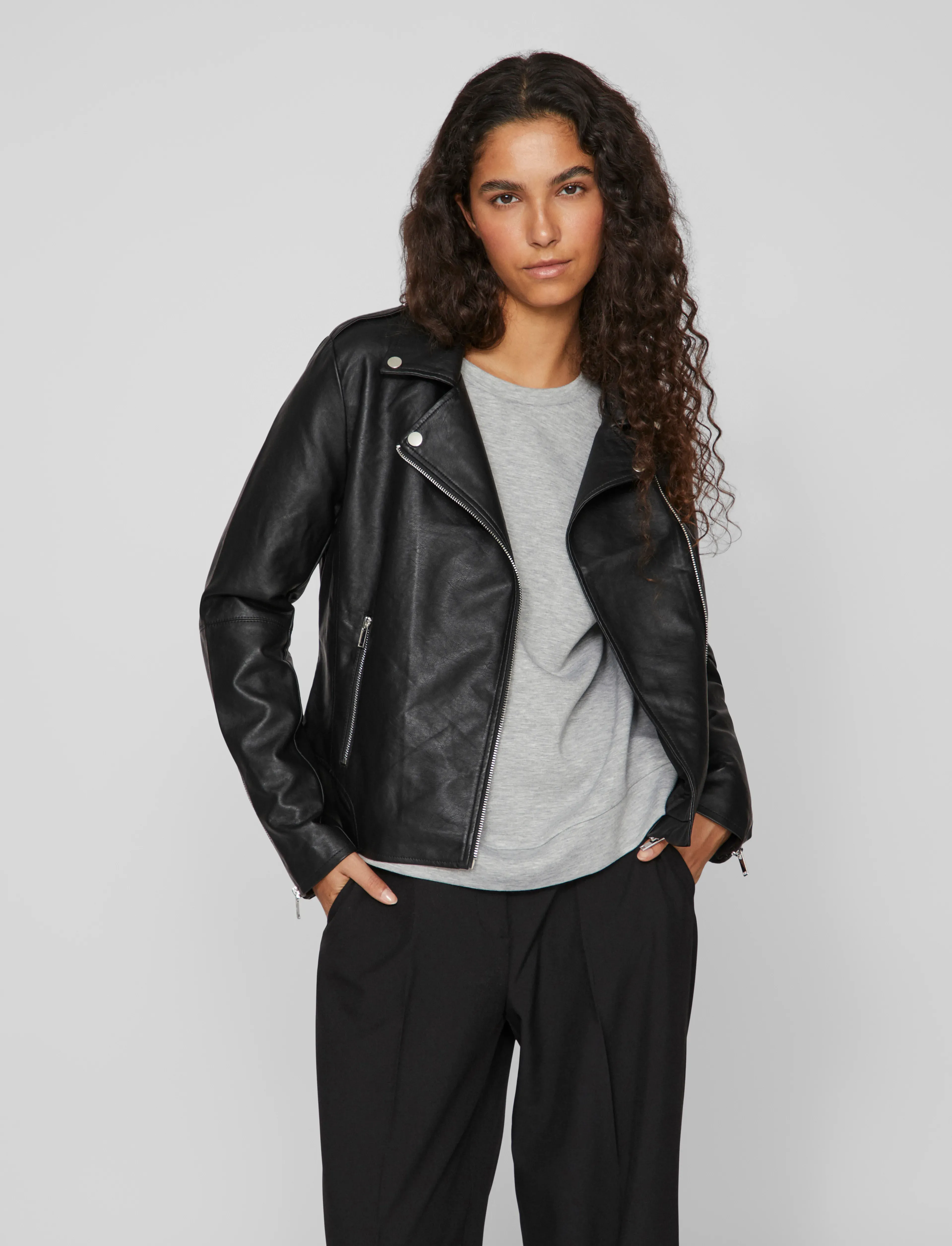 Vila Vicara Coated Jacket - Noos, XS, Black, Jakker > Læder, Dame