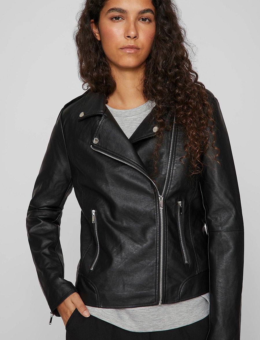 Vila - VICARA COATED JACKET - NOOS - lederjacken - black - 5