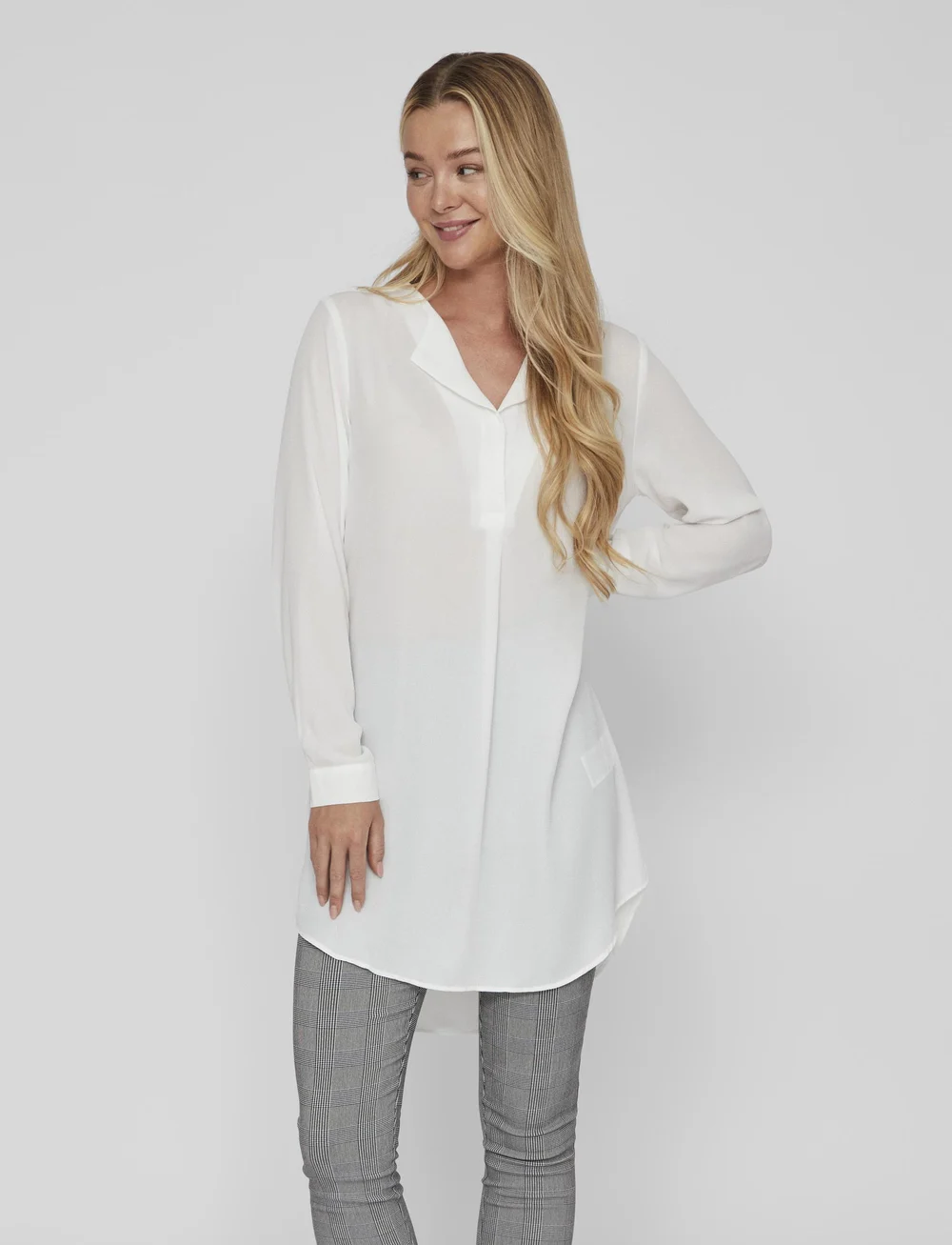 Vila - VILUCY L/S TUNIC - tuunikad - snow white - 0
