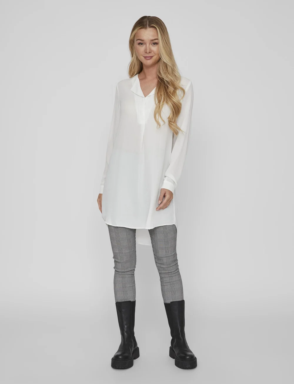Vila - VILUCY L/S TUNIC - tuunikad - snow white - 4