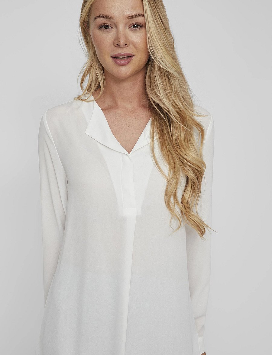 Vila - VILUCY L/S TUNIC - teksad - snow white - 5