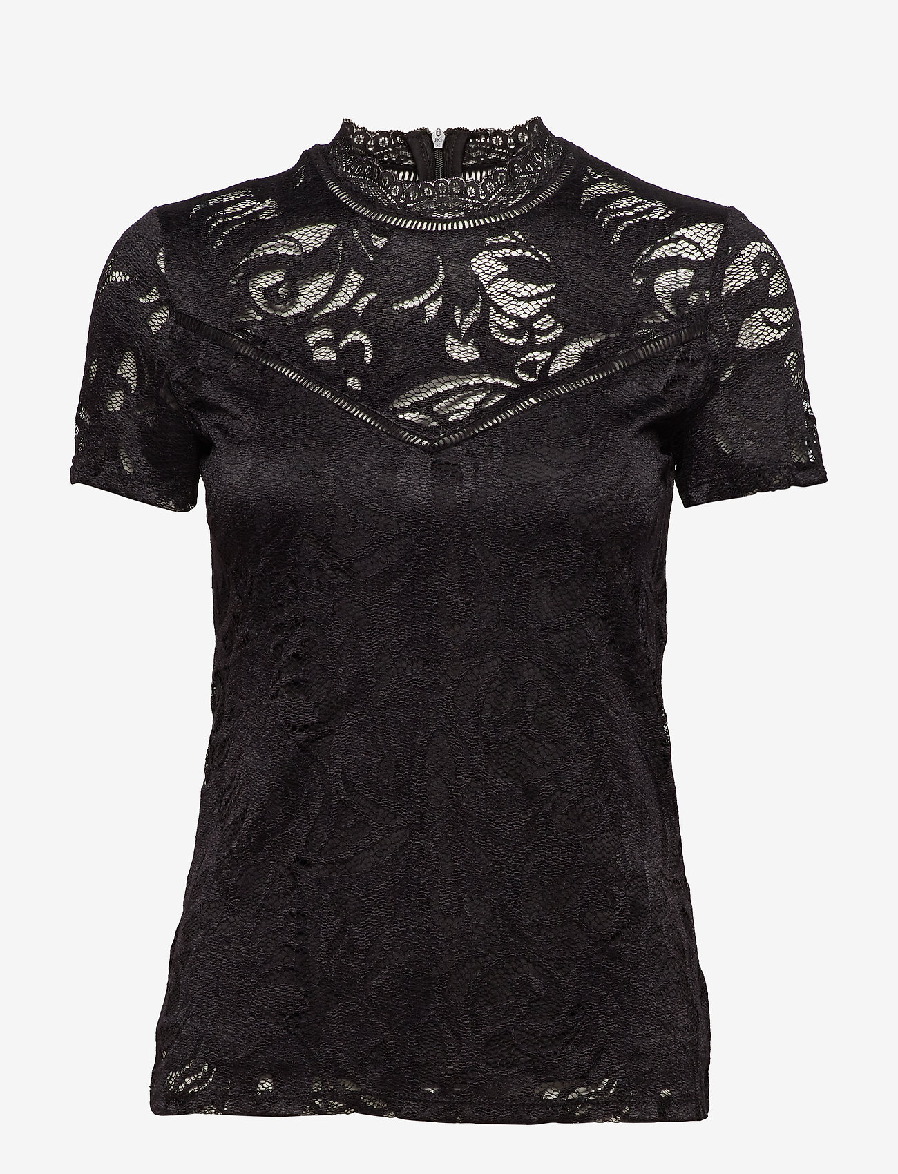 Vila - VISTASIA LACE S/S TOP - - black - 0