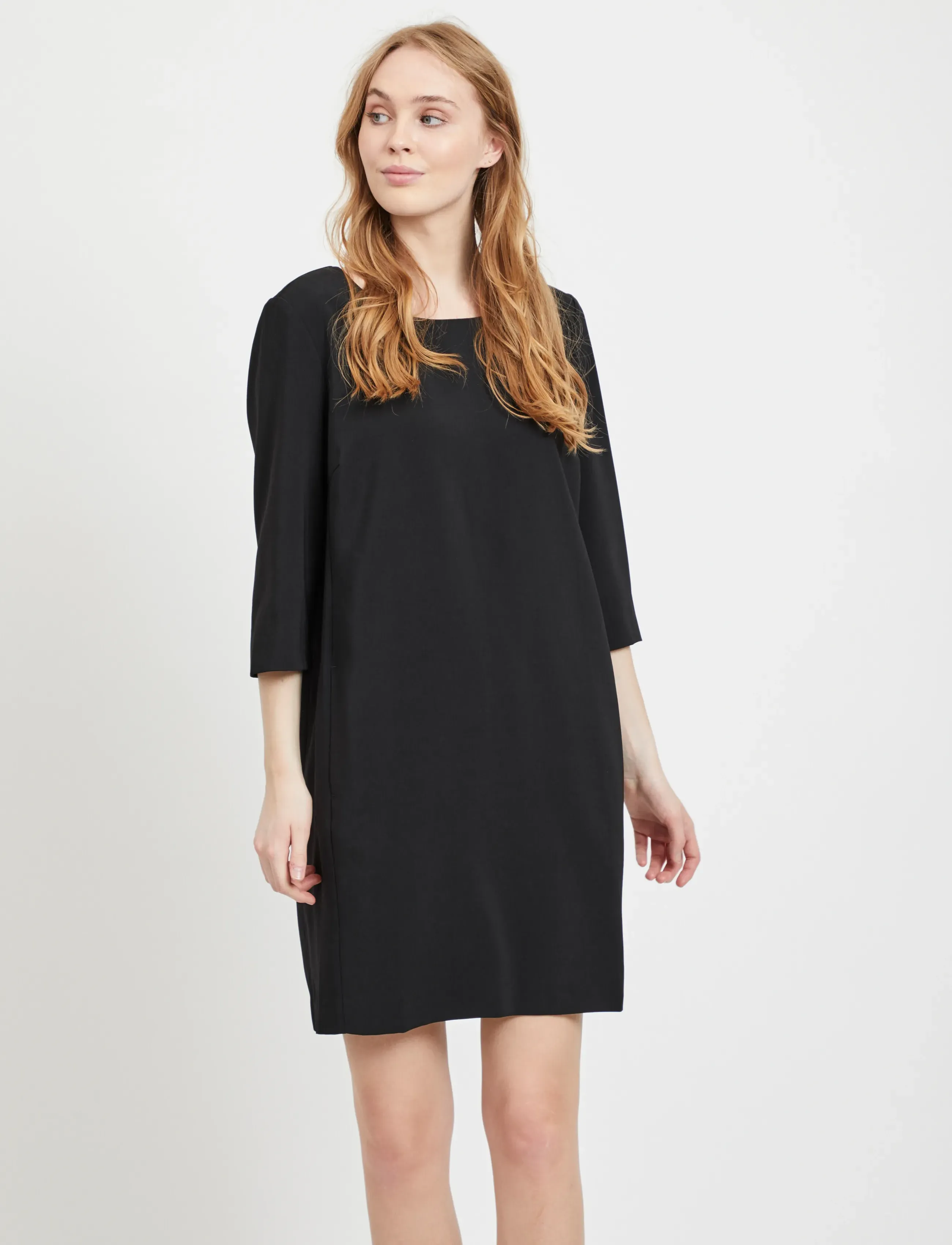 Vila VINATHALIA 3/4 SLEEVE DRESS - - Klänningar - BLACK / black