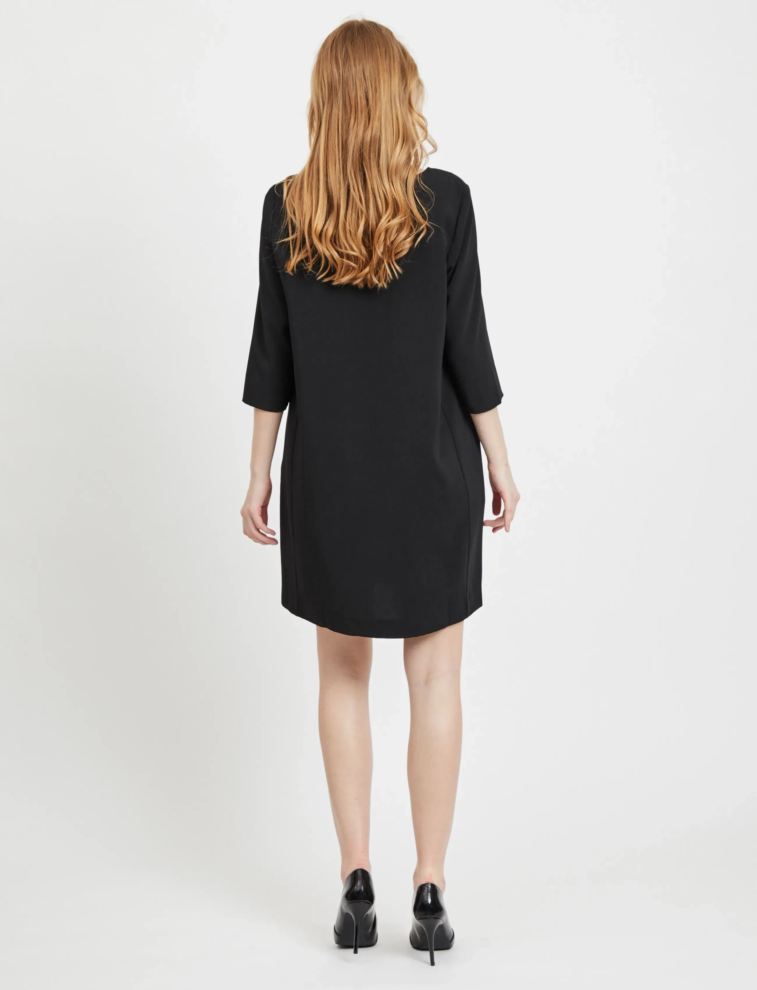 Vila - VINATHALIA 3/4 SLEEVE DRESS - - madalaimad hinnad - black - 3