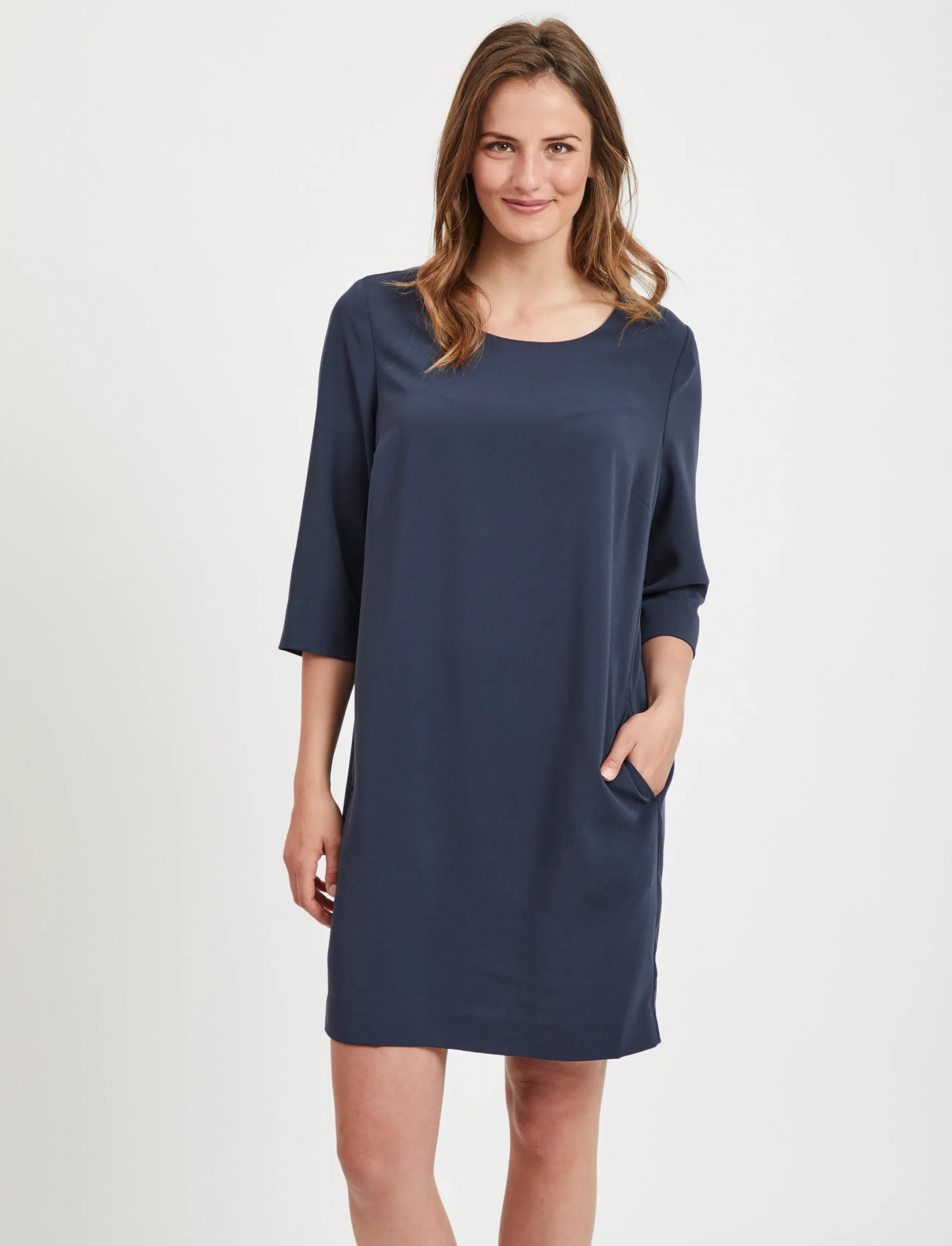 Vila VINATHALIA 3/4 SLEEVE DRESS - - Klänningar - TOTAL ECLIPSE / blue