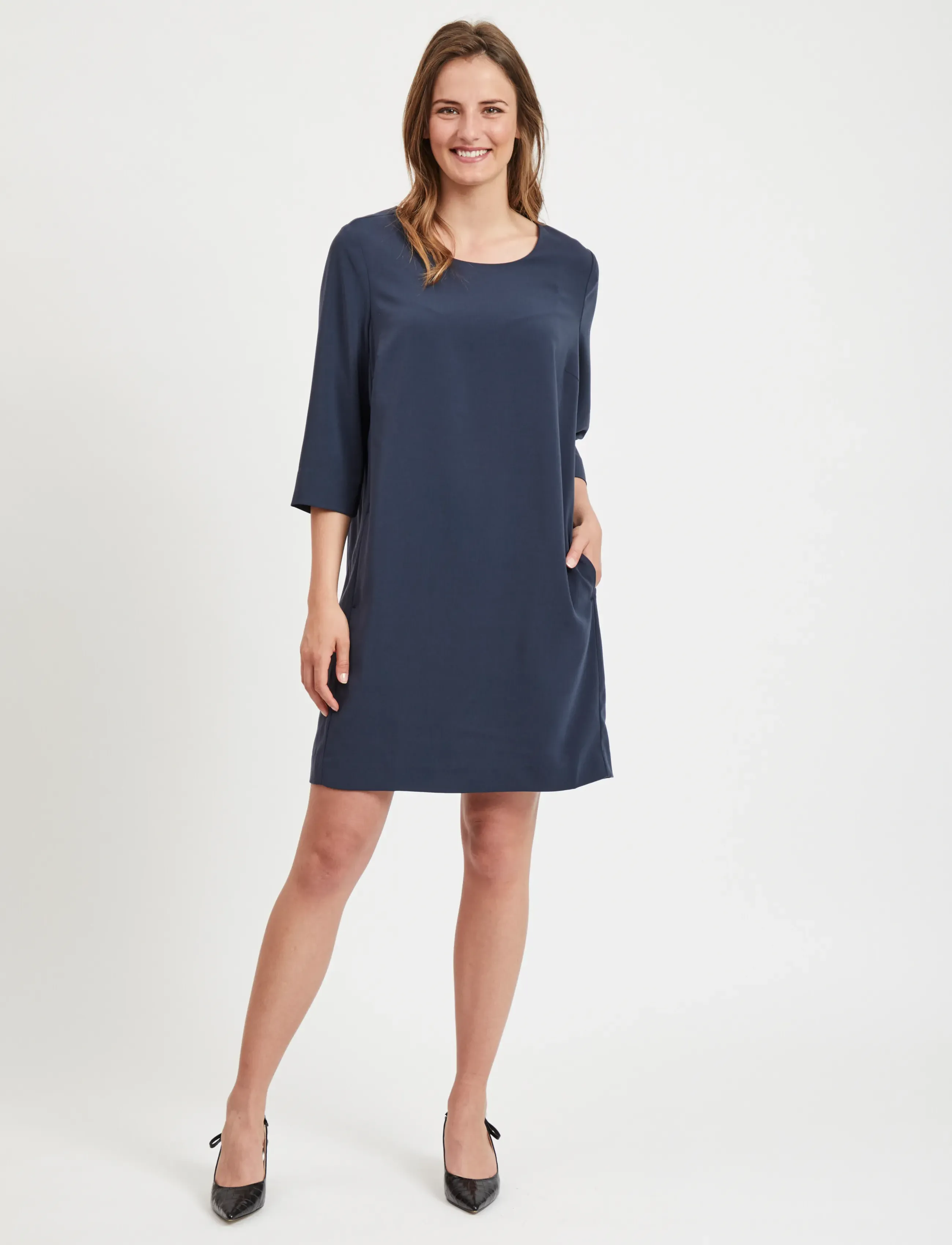 Vila - VINATHALIA 3/4 SLEEVE DRESS - - die niedrigsten preise - total eclipse - 4