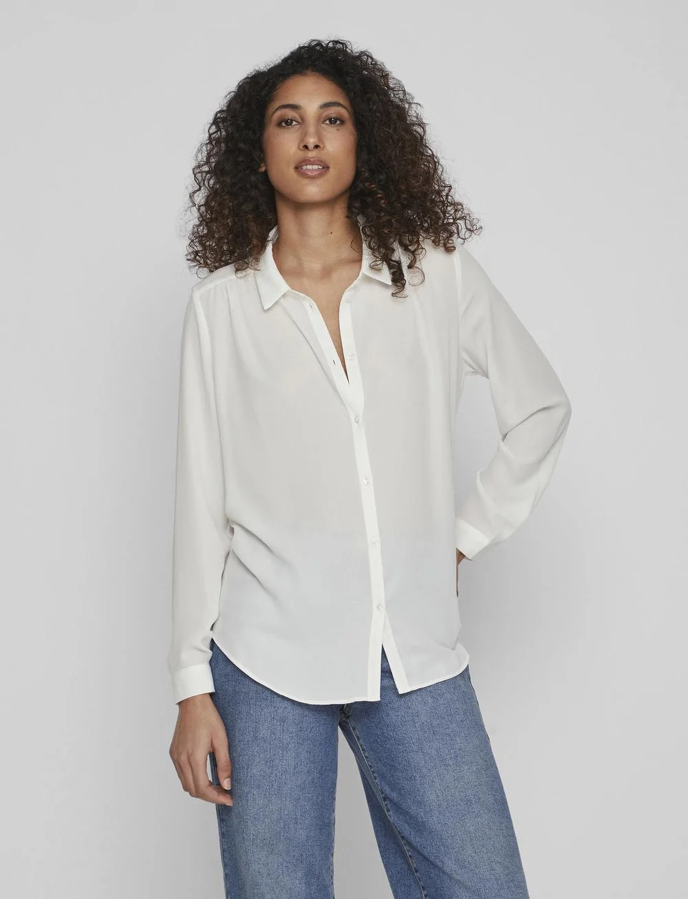 Vila - VILUCY BUTTON L/S SHIRT - - langärmlige hemden - snow white - 0