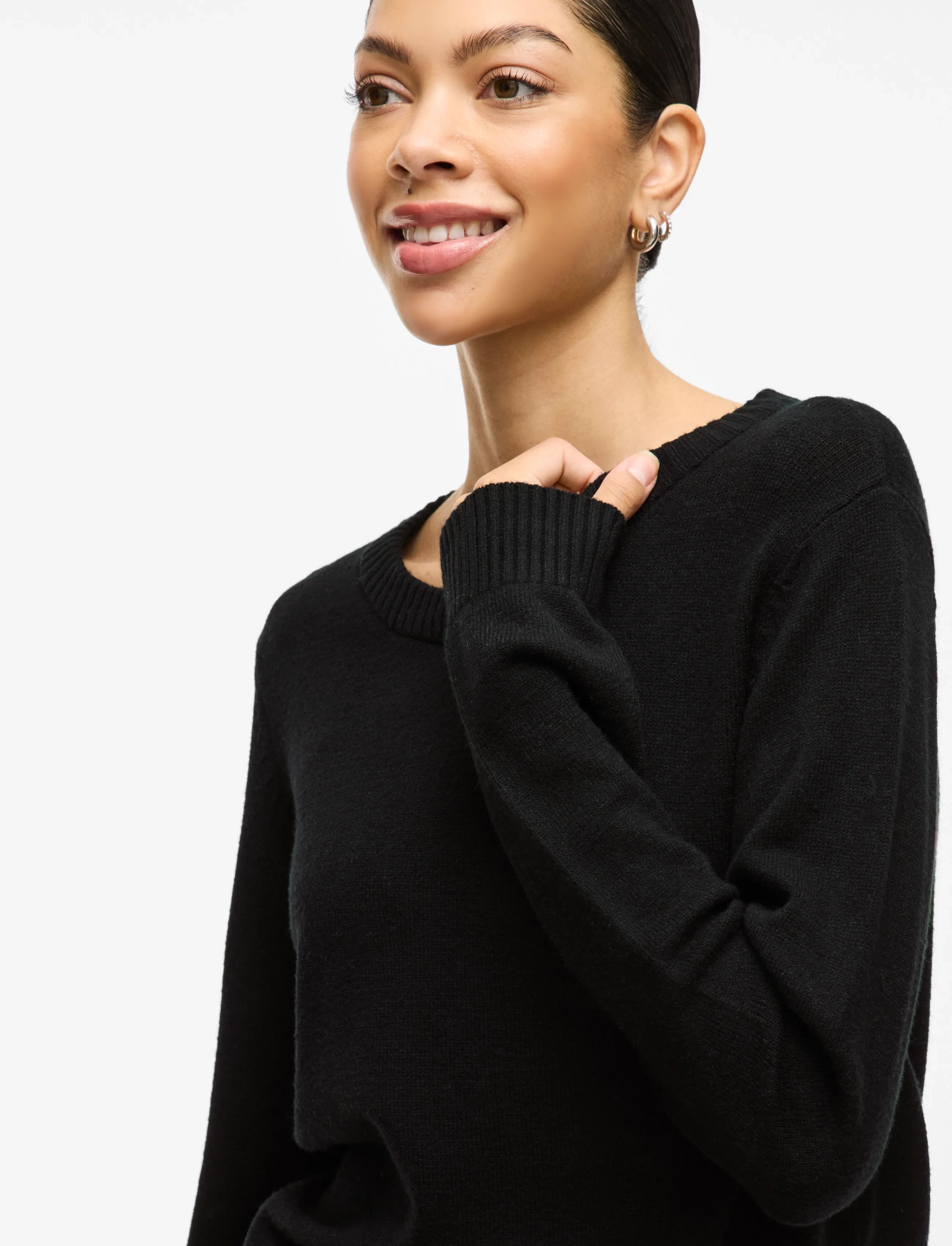 Vila - VIRIL O-NECK L/S  KNIT TOP - NOOS - sviitrid - black - 5