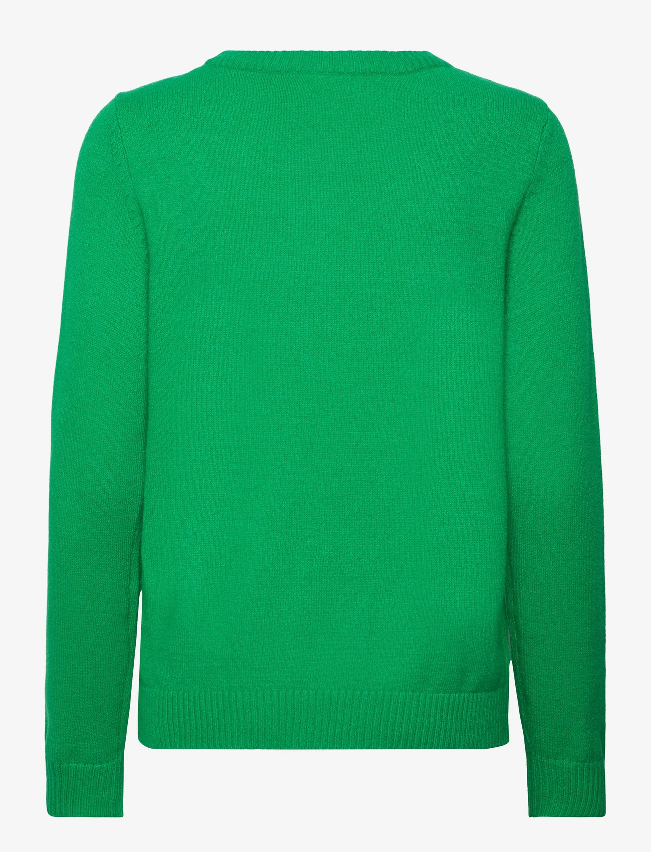 Vila - VIRIL O-NECK L/S  KNIT TOP - NOOS - najniższe ceny - bright green - 1