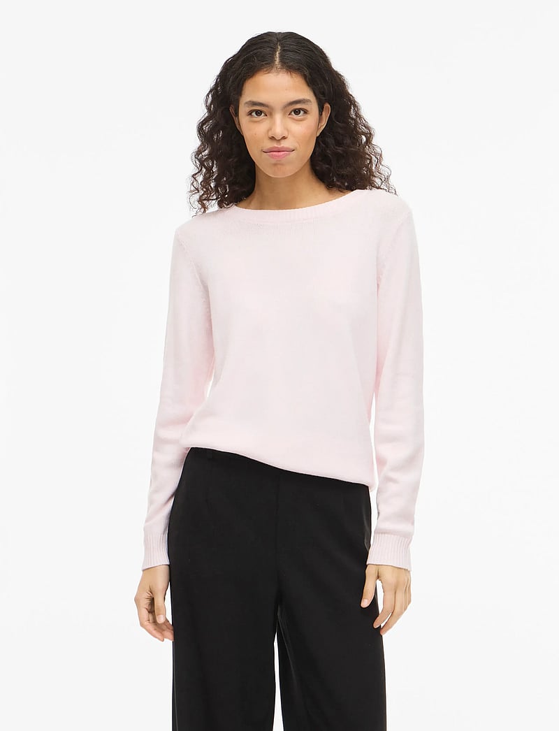 Vila - VIRIL O-NECK L/S KNIT TOP - NOOS - sviitrid - cherry blossom - 0