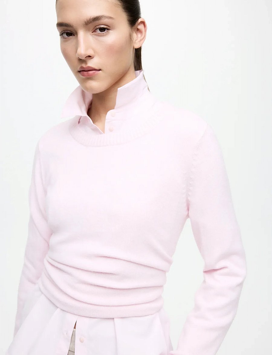Vila - VIRIL O-NECK L/S KNIT TOP - NOOS - stickade tröjor - cherry blossom - 4