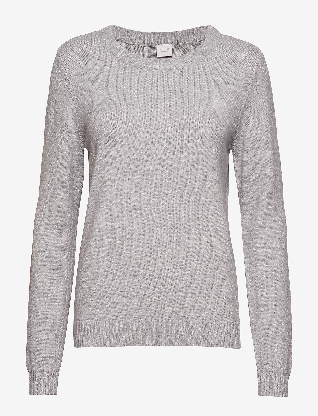 Vila - VIRIL O-NECK L/S  KNIT TOP - NOOS - pullover - light grey melange - 1