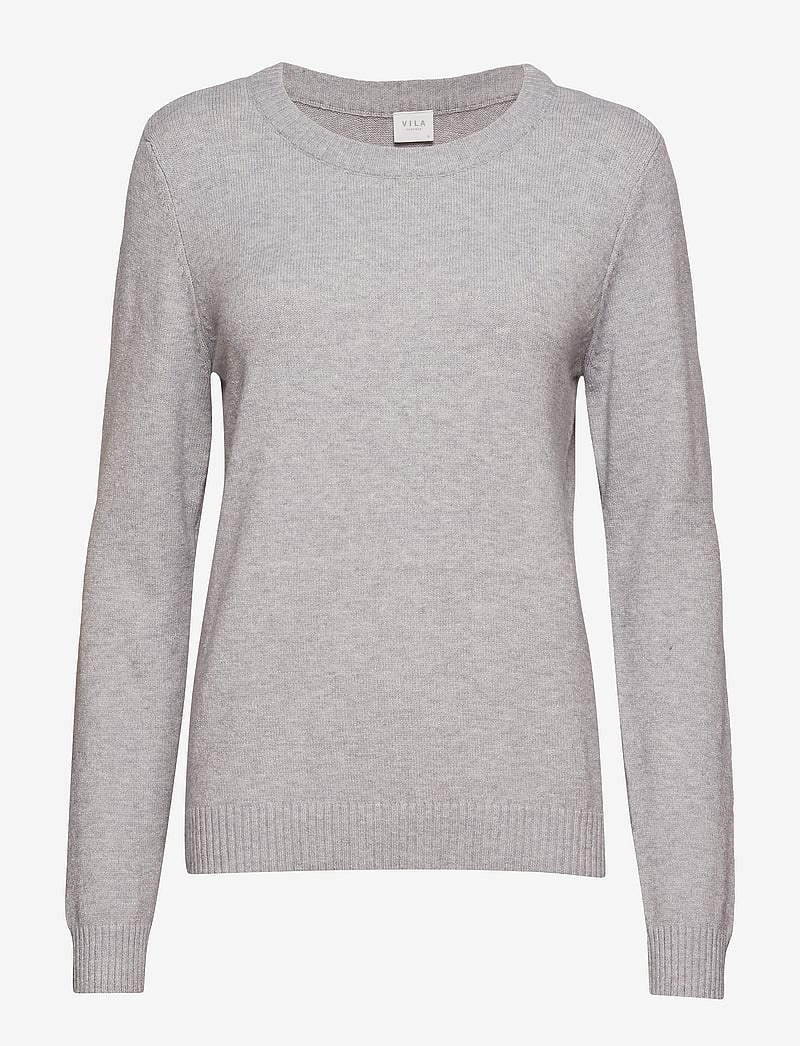 Vila - VIRIL O-NECK L/S KNIT TOP - NOOS - pullover - light grey melange - 1