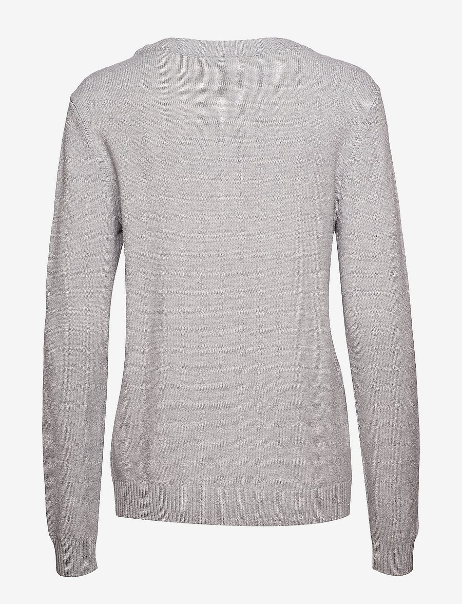 Vila - VIRIL O-NECK L/S KNIT TOP - NOOS - sviitrid - light grey melange - 2