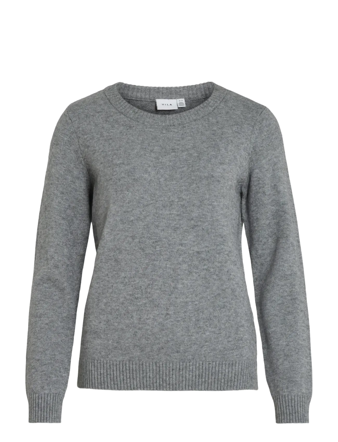 Vila VIRIL O-NECK L/S  KNIT TOP - NOOS - Pullover - MEDIUM GREY MELANGE / grey