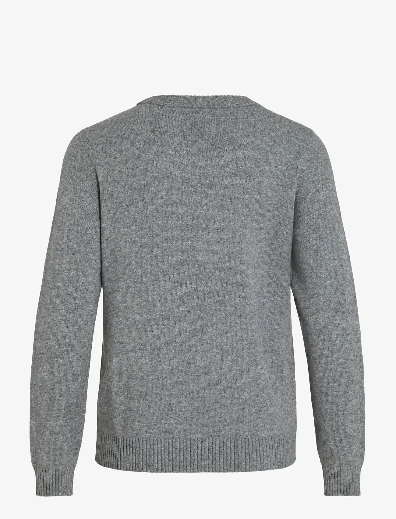 Vila - VIRIL O-NECK L/S  KNIT TOP - NOOS - pullover - medium grey melange - 2