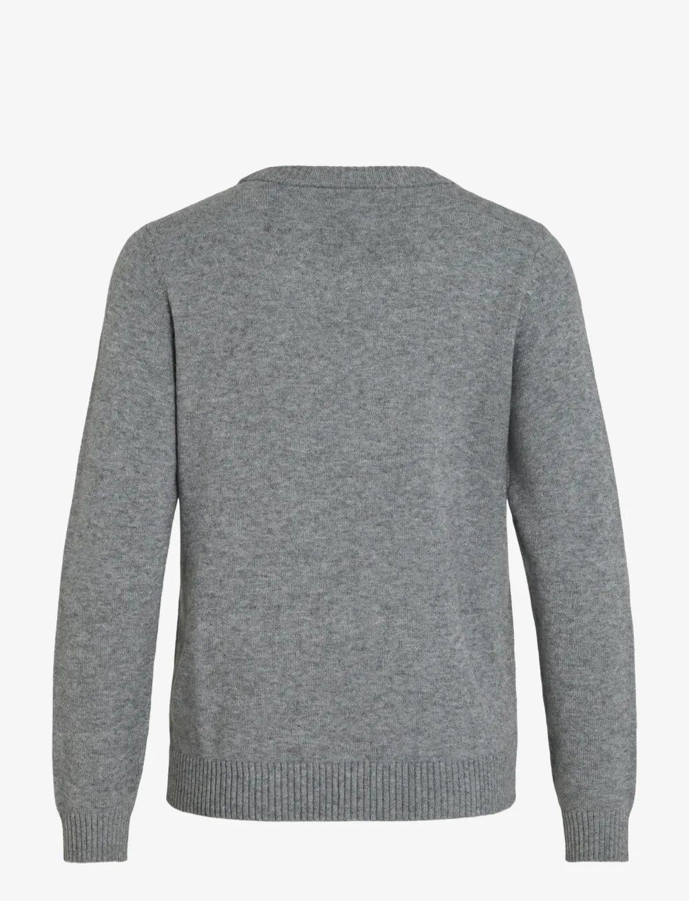 Vila - VIRIL O-NECK L/S KNIT TOP - stickade tröjor - medium grey melange - 2