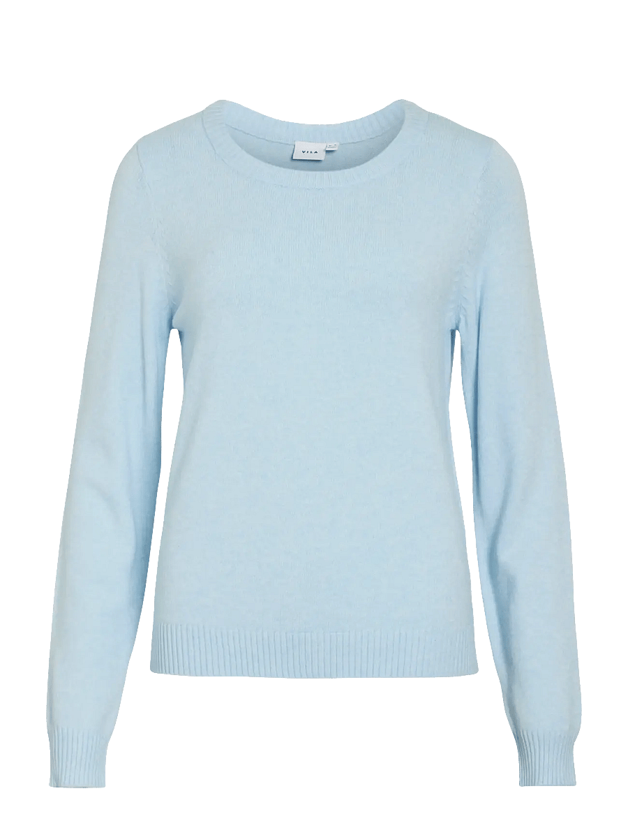 Vila - VIRIL O-NECK L/S KNIT TOP - NOOS - pullover - nantucket breeze - 1