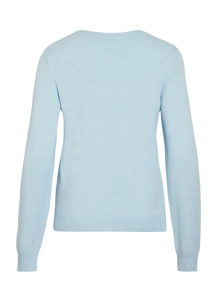 Vila - VIRIL O-NECK L/S KNIT TOP - NOOS - sviitrid - nantucket breeze - 2