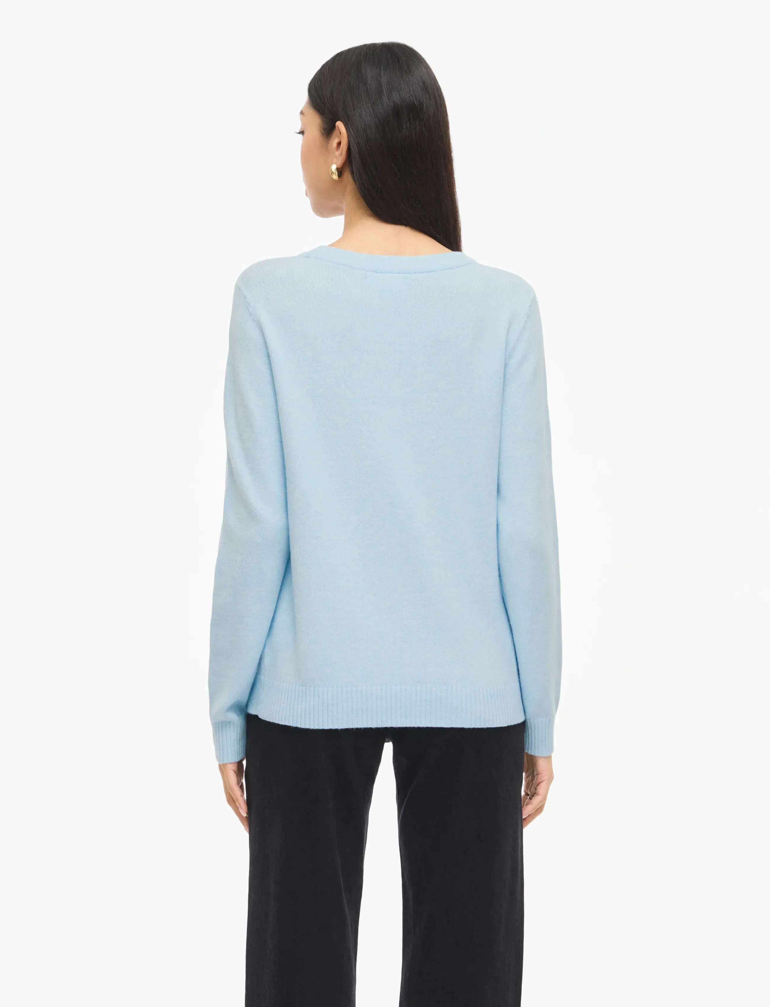 Vila - VIRIL O-NECK L/S  KNIT TOP - NOOS - sviitrid - nantucket breeze - 3
