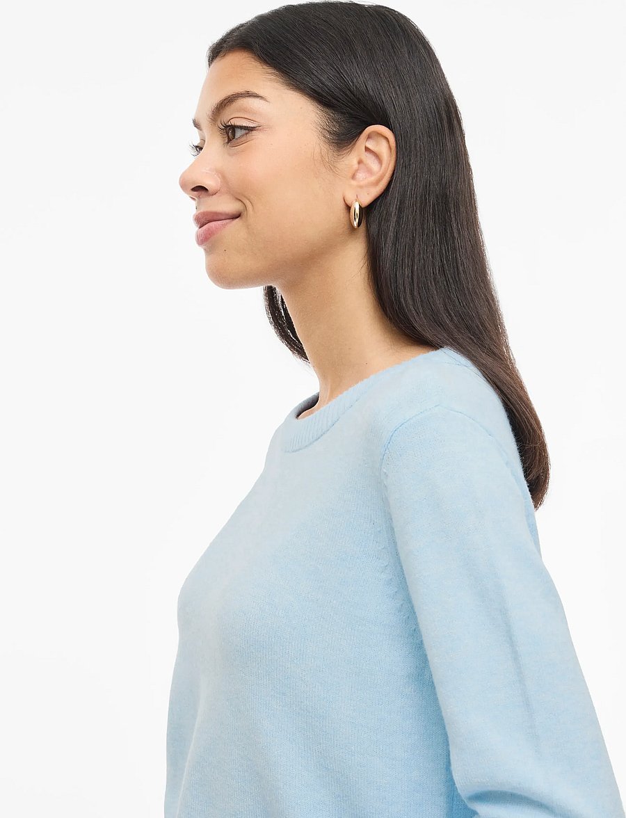 Vila - VIRIL O-NECK L/S KNIT TOP - NOOS - sviitrid - nantucket breeze - 5