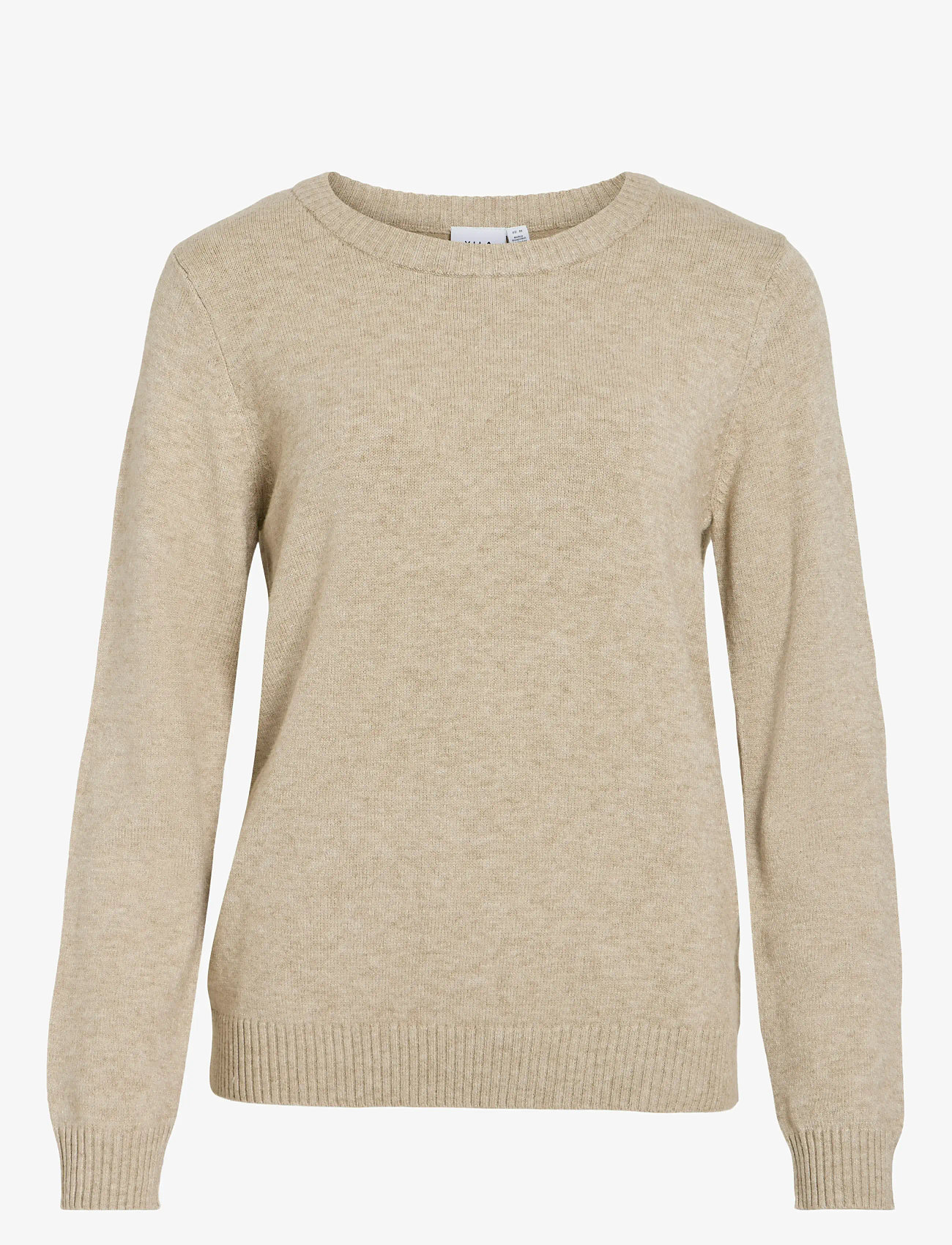 Vila - VIRIL O-NECK L/S  KNIT TOP - NOOS - striktrøjer - natural melange - 1