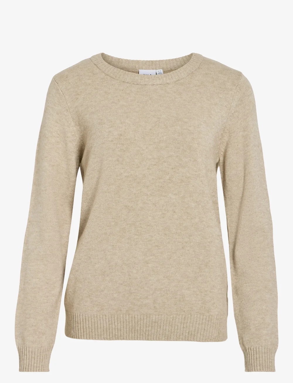 Vila - VIRIL O-NECK L/S KNIT TOP - stickade tröjor - natural melange - 1