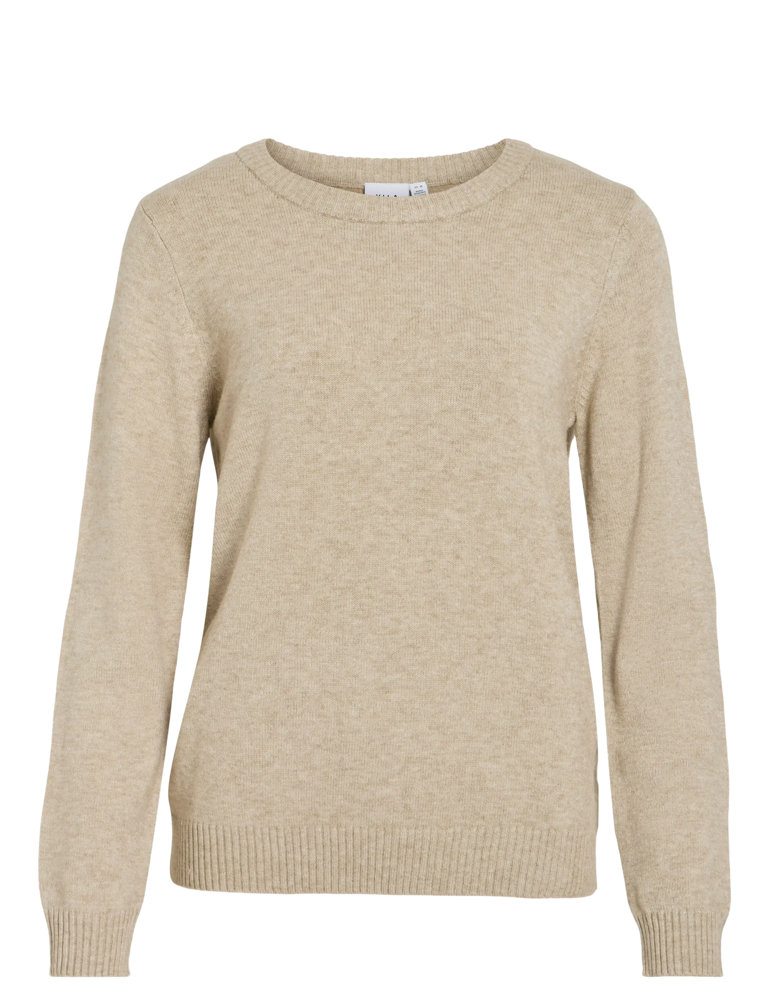 Vila VIRIL O-NECK L/S  KNIT TOP - NOOS - Pullover - NATURAL MELANGE / beige