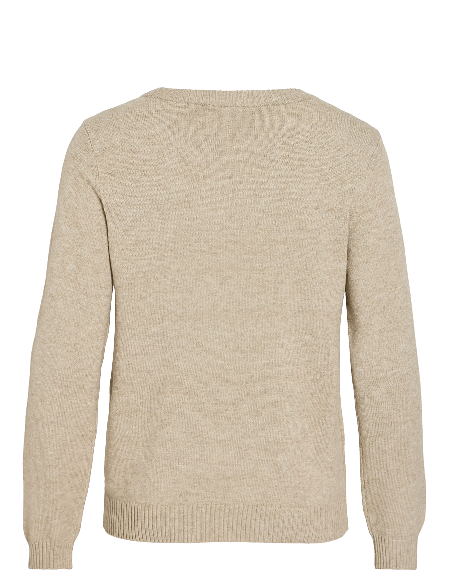 Vila - VIRIL O-NECK L/S KNIT TOP - NOOS - stickade tröjor - natural melange - 2