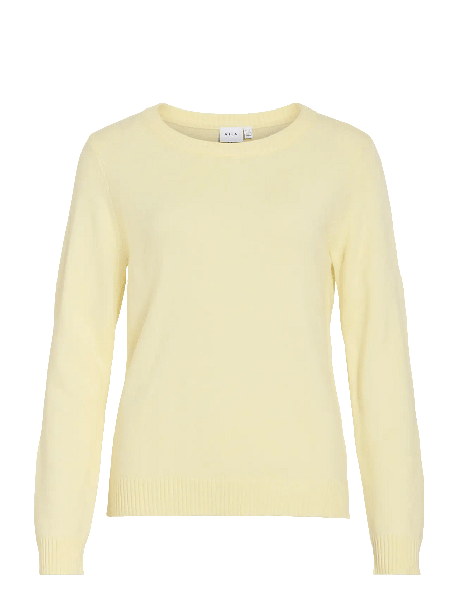 Vila - VIRIL O-NECK L/S KNIT TOP - NOOS - gebreide truien - pastel yellow - 1