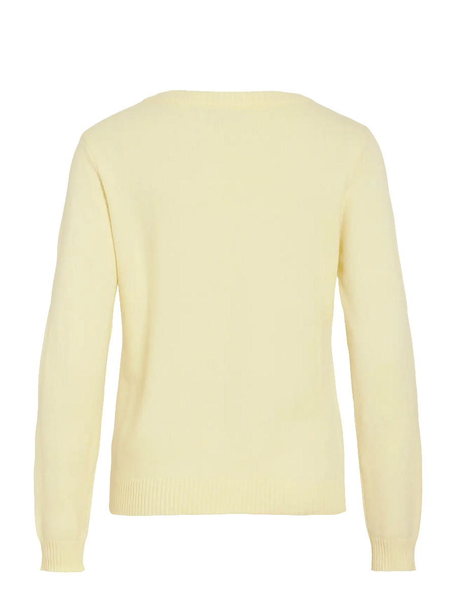 Vila - VIRIL O-NECK L/S KNIT TOP - NOOS - gebreide truien - pastel yellow - 2