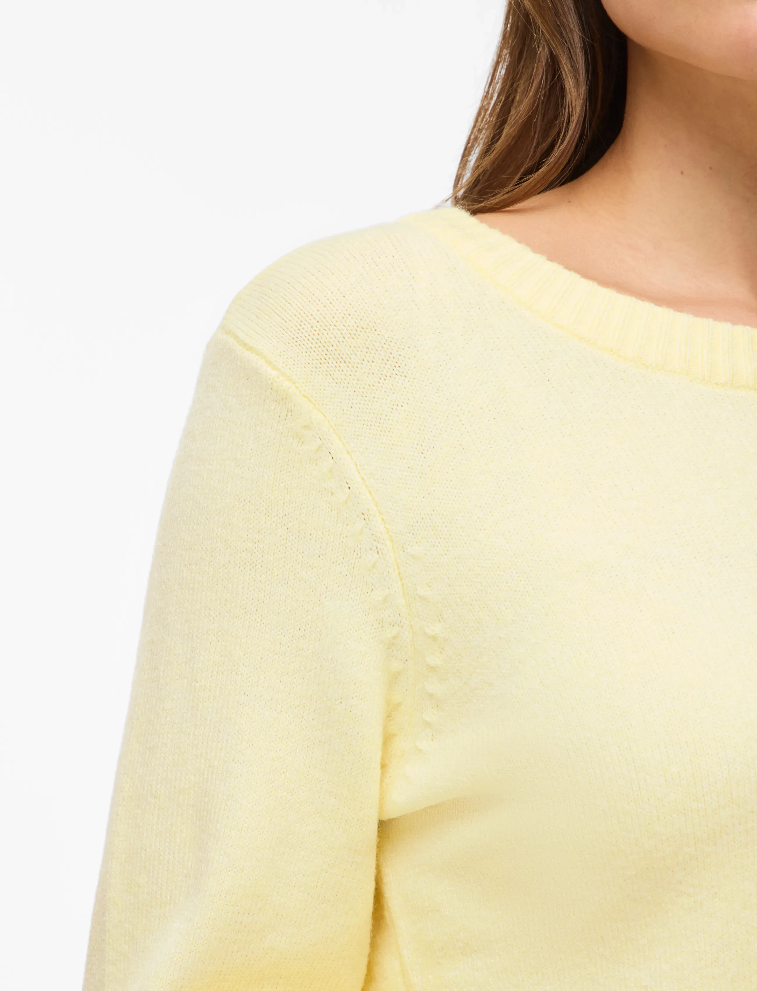 Vila - VIRIL O-NECK L/S  KNIT TOP - NOOS - gebreide truien - pastel yellow - 5