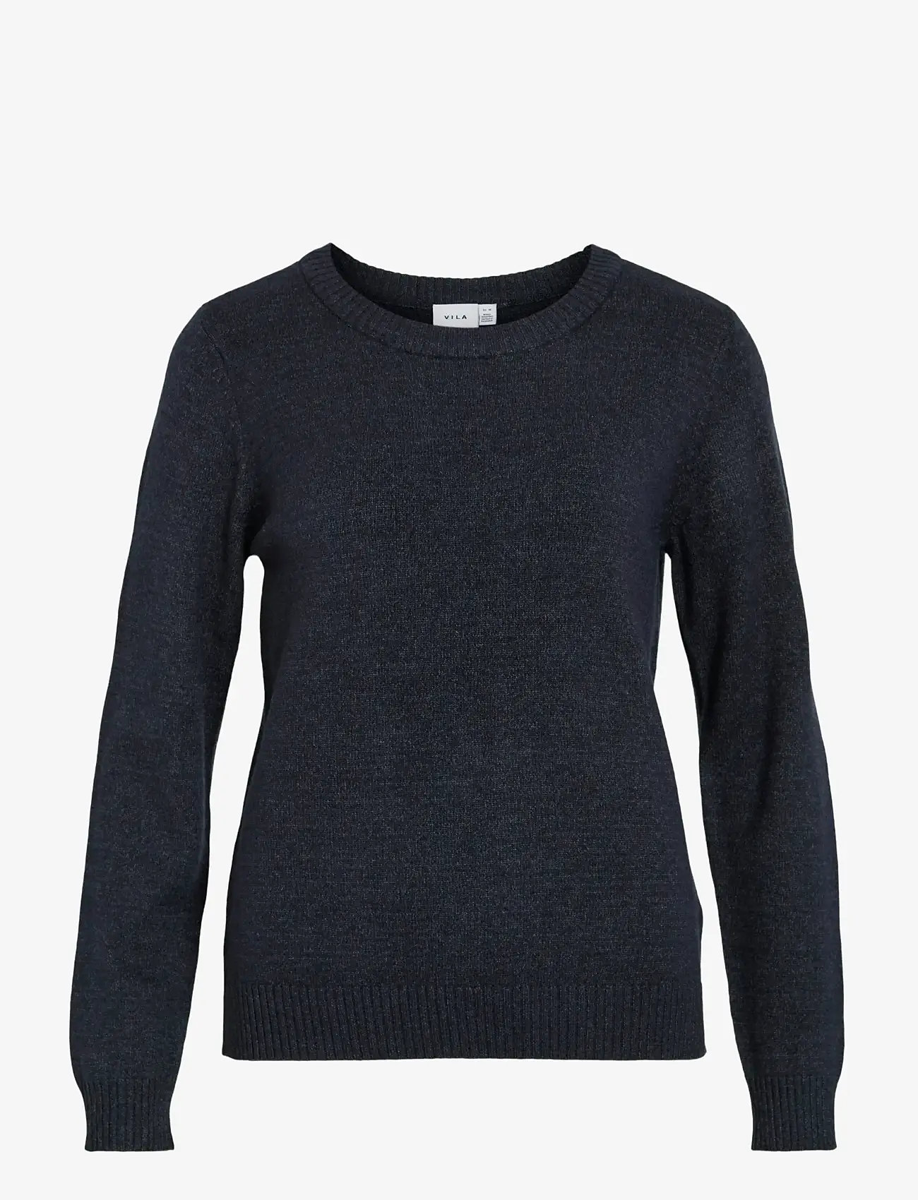 Vila - VIRIL O-NECK L/S  KNIT TOP - NOOS - striktrøjer - total eclipse - 1