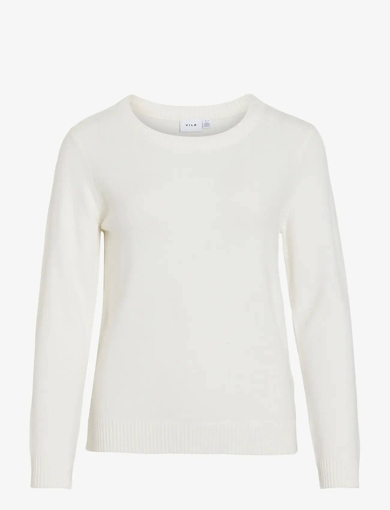 Vila - VIRIL O-NECK L/S  KNIT TOP - NOOS - jumpers - white alyssum - 1
