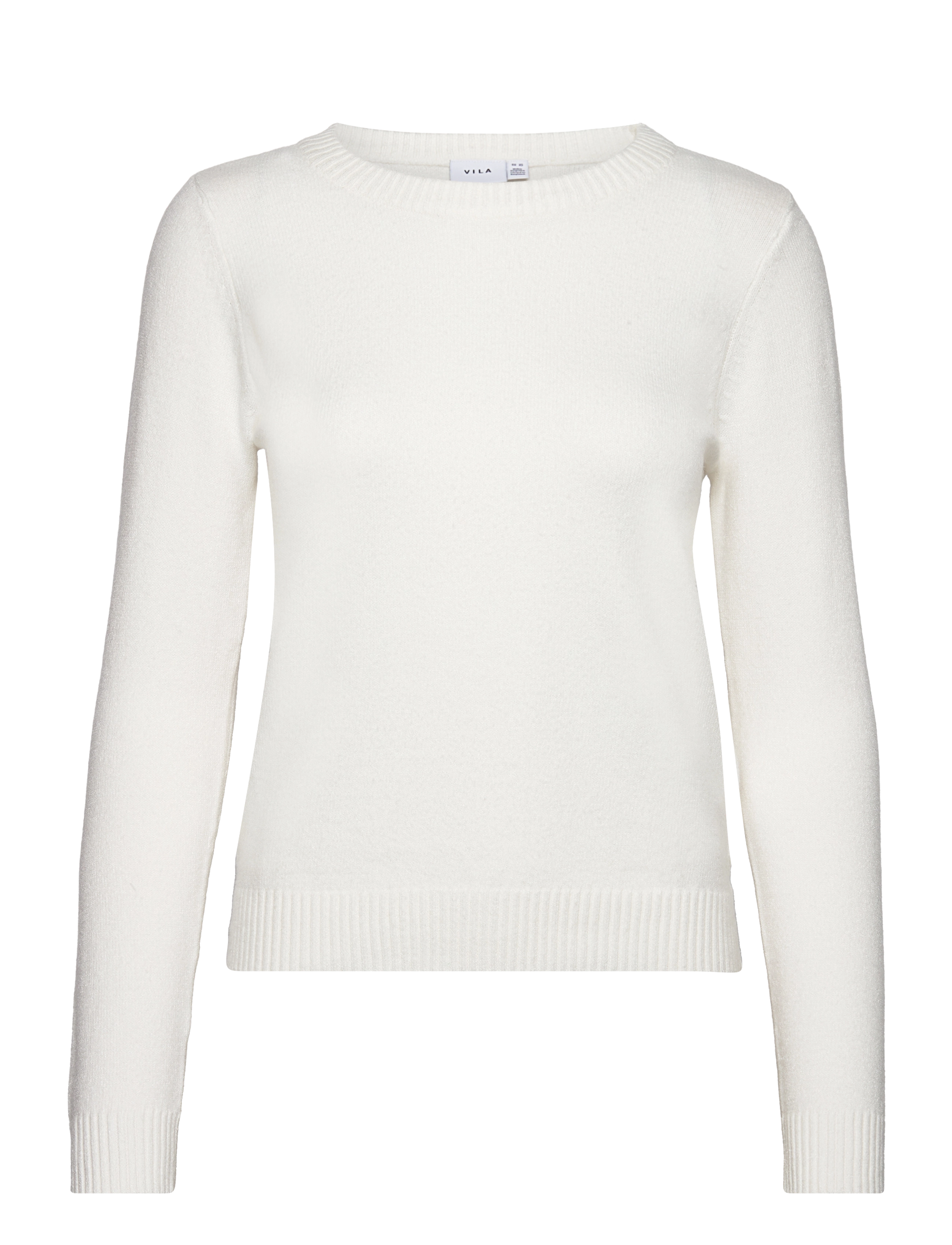 Vila - VIRIL O-NECK L/S KNIT TOP - NOOS - gebreide truien - white alyssum - 1
