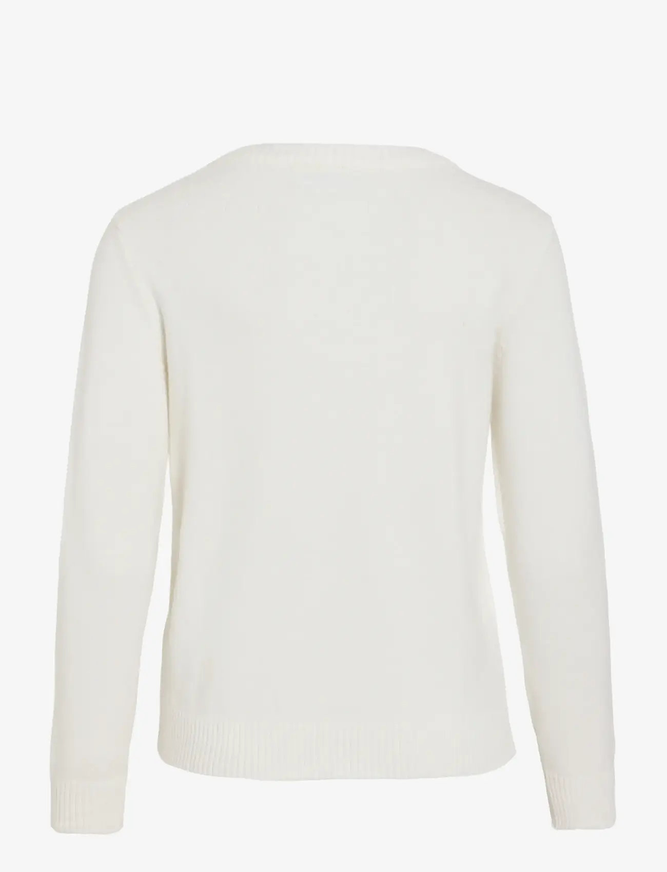 Vila - VIRIL O-NECK L/S  KNIT TOP - NOOS - jumpers - white alyssum - 2