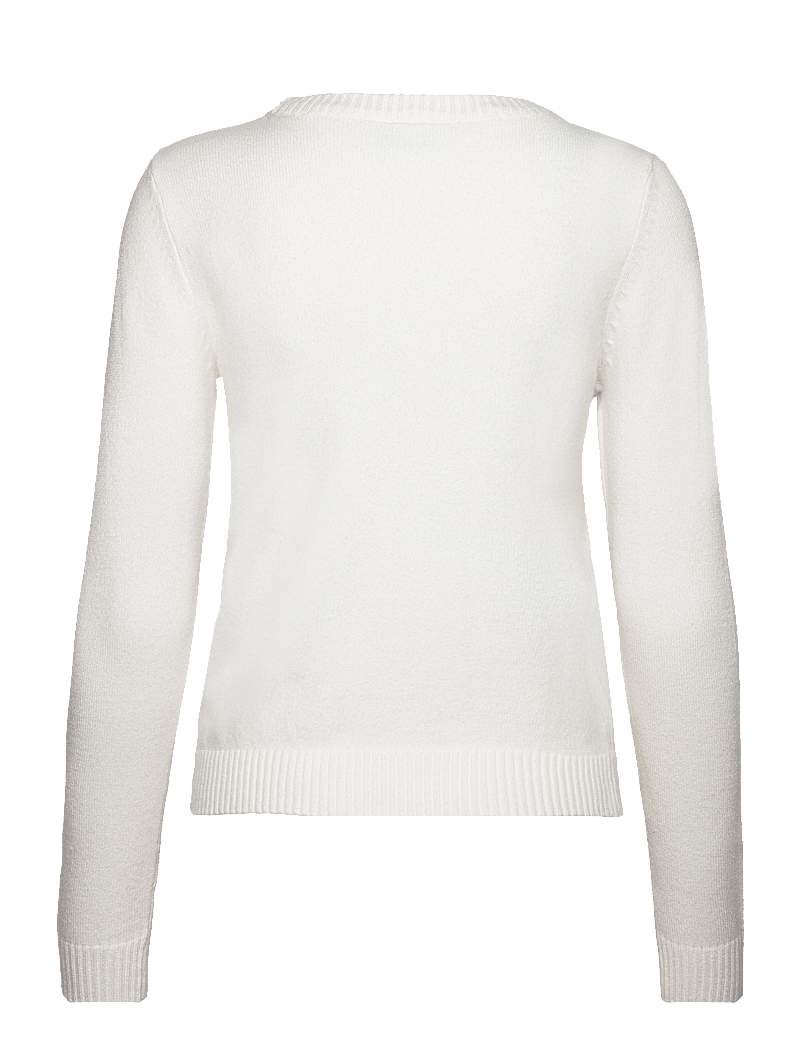 Vila - VIRIL O-NECK L/S KNIT TOP - NOOS - stickade tröjor - white alyssum - 2