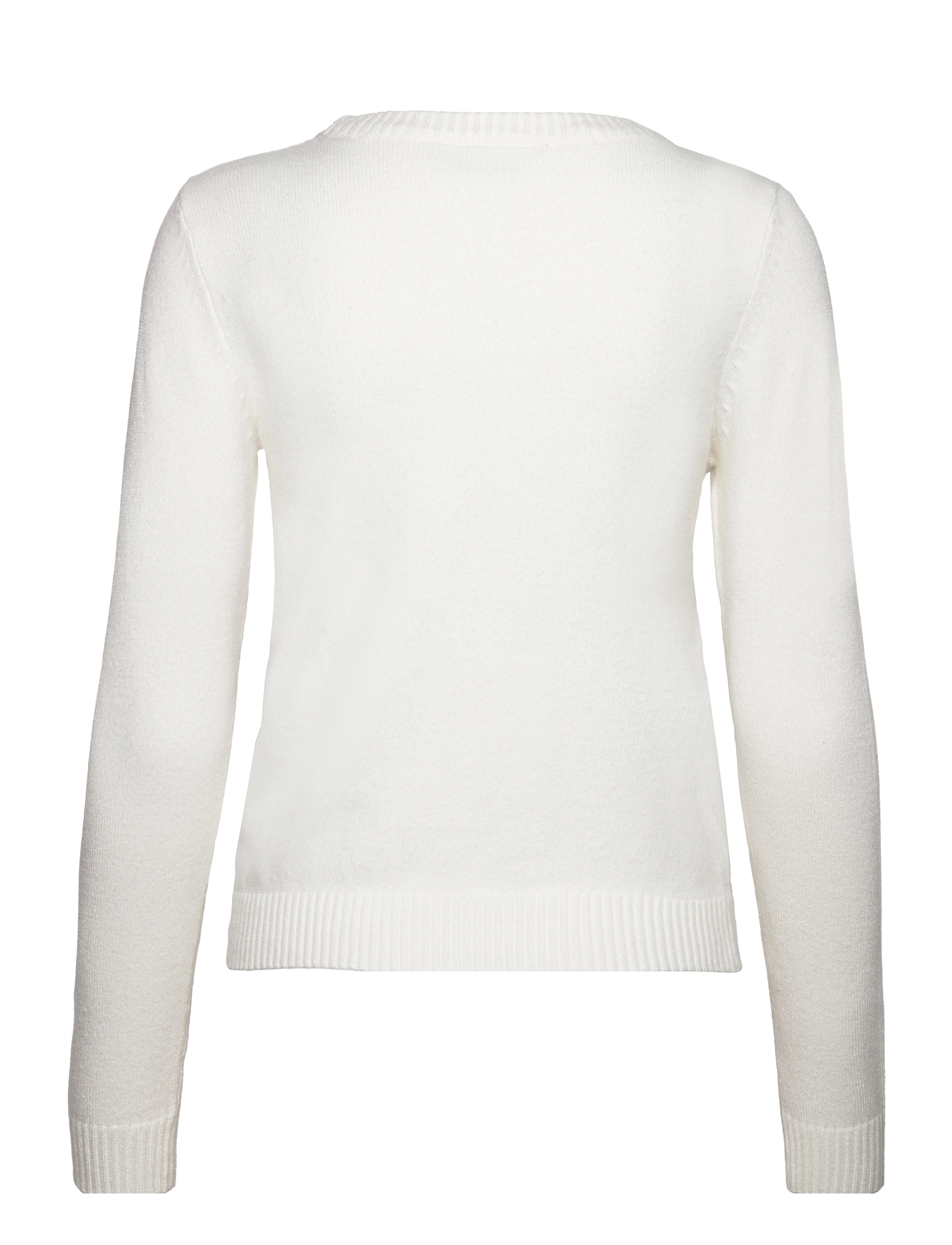 Vila - VIRIL O-NECK L/S  KNIT TOP - NOOS - striktrøjer - white alyssum - 2