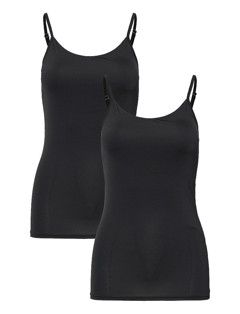 Vila - VISURFACE STRAP TOP NEW 2-PACK - NOOS - Ärmellose tops - black - 1