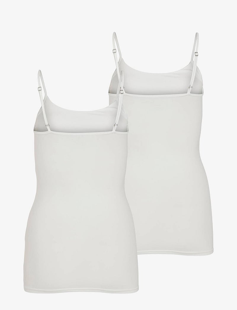Vila - VISURFACE STRAP TOP NEW 2-PACK - NOOS - hihattomat topit - optical snow - 2