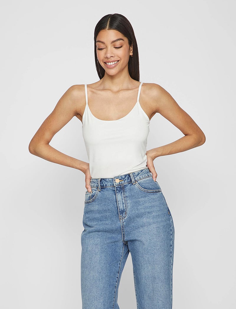 Vila - VISURFACE STRAP TOP NEW 2-PACK - NOOS - hihattomat topit - optical snow - 0